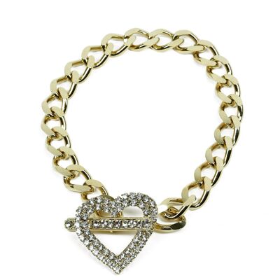 ADDICTED2 - Collar EIRENE con cadena dorada y corazón