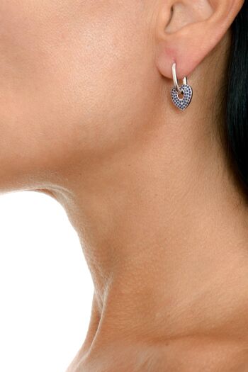 ADDICTED2 - Boucles d'oreilles DANAE de couleur bleue 2