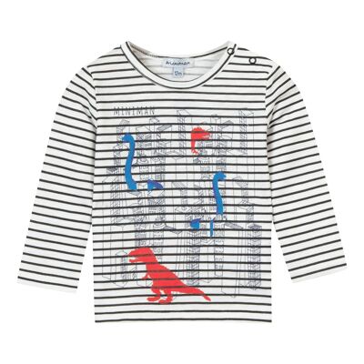 T-shirt manches longues motif imprimé (6M, 12M, 18M, 2A, 3A) #2T10021/01