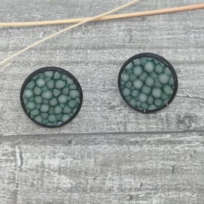 Earrings - Marith - roggelder - black/green