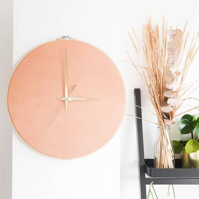 RELOJ DE PARED DE CUERO – XL – VEGTAN NATUREL - Oro
