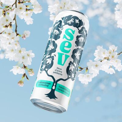 sev | Sparkling Tree Sap - Naturally Flavored and Functional Beverage | Seen in Elle Magazine | Low in sugars | No added sugars | Hydration and vitality benefits | Healthy and natural | Delicious and refreshing | Fruity taste