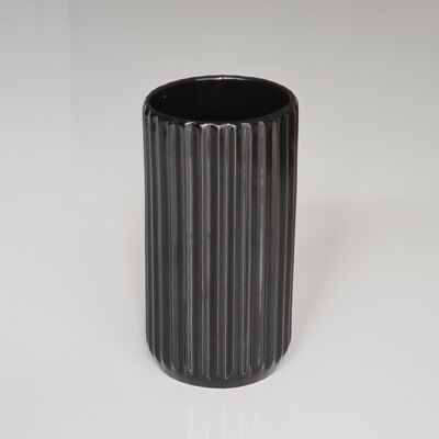 Ceramic column-shaped vase (black) - LIVOA Vase TORU