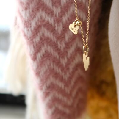 Golden silver peaceful heart necklace