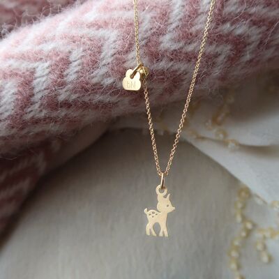 Bambi friedliche Silber-Gold-Halskette
