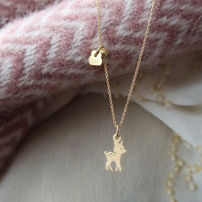 Collier bambi peaceful argent doré