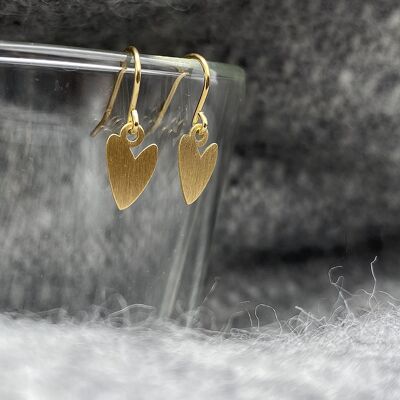 Golden silver peaceful heart earrings