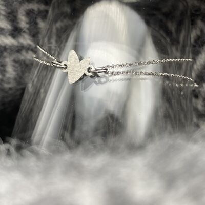 Peaceful rhodium silver heart bracelet