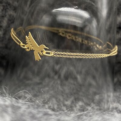 Kolibri-Armband friedliches Silbergold
