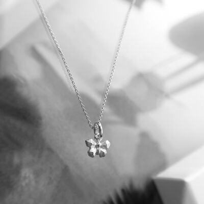 Rhodium-Silber-Mini-Origami-Schmetterlings-Halskette