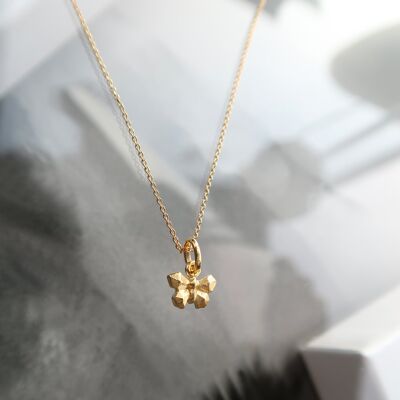 Gold silver origami mini butterfly necklace
