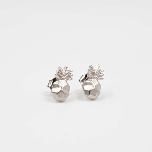 Boucles d'oreilles ananas origami argent rhodié