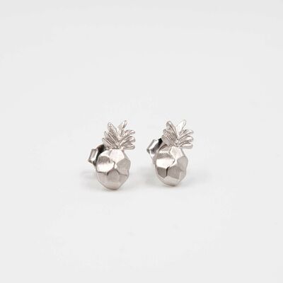 Rhodium silver origami pineapple earrings