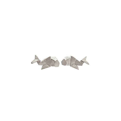 Boucles d'oreilles baleine origami argent rhodié