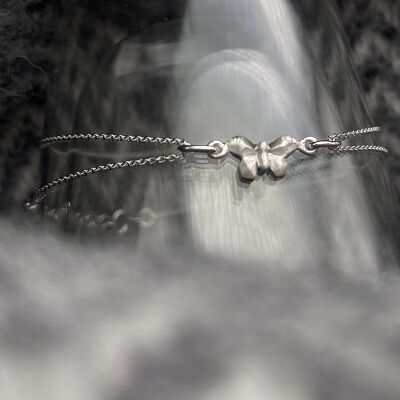 rhodium silver origami butterfly bracelet