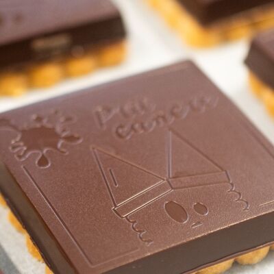 P'TITS CANCRES cookies - x4 Milk chocolate filled with praline