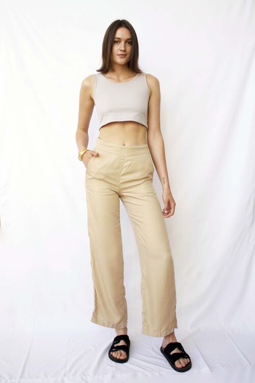 Pantalon wide leg beige - Taille 36