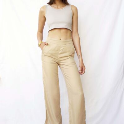 Pantalon wide leg beige - Taille 38