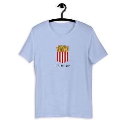 T-shirt unisexe à manches courtes "It's Fry Day" - Bleu chiné