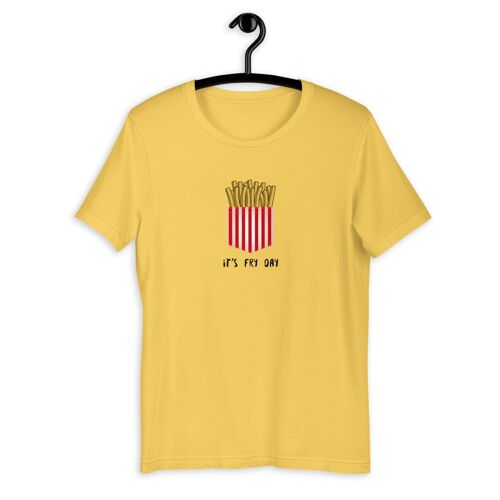 "It's Fry Day" Kurzärmeliges Unisex-T-Shirt - Gelb 2XL