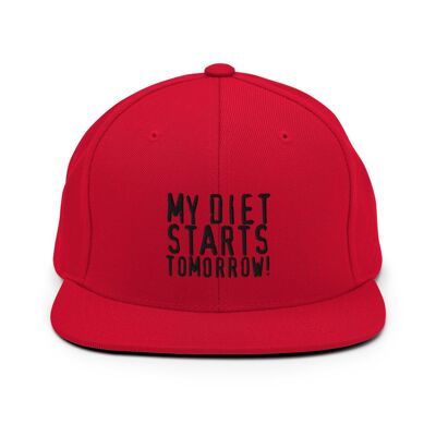 "My Diet Starts Tomorrow" Snapback Cap - Red