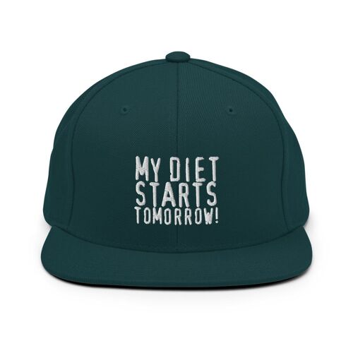 "My Diet Starts Tomorrow" Snapback-Cap - Fichte
