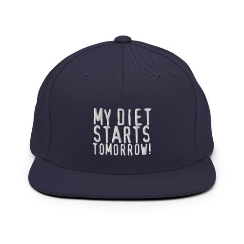 "My Diet Starts Tomorrow" Snapback-Cap - Navy