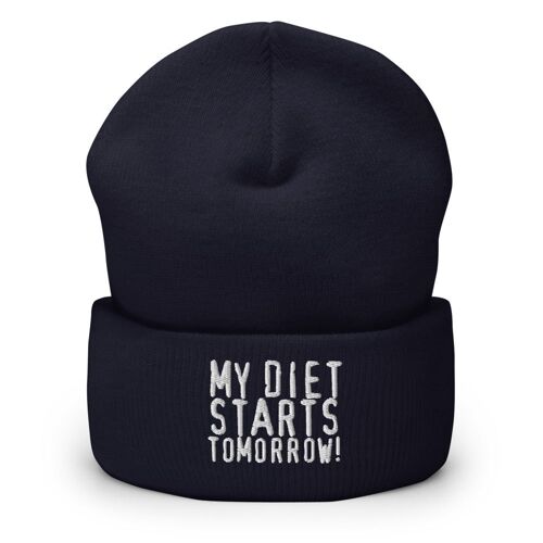 "My Diet Starts Tomorrow" Beanie - Navy