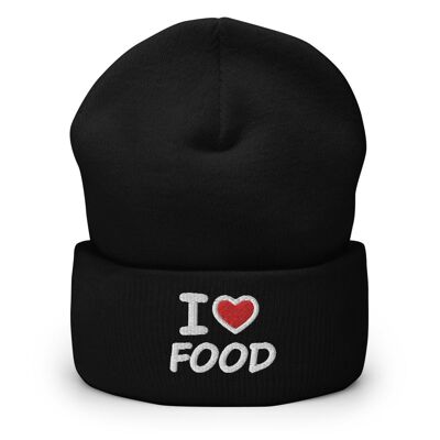 "I Love Food" Beanie - Schwarz