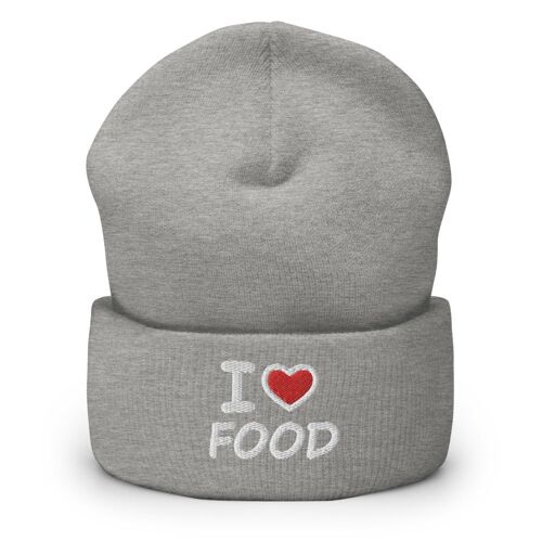 "I Love Food" Beanie - Heather Grau