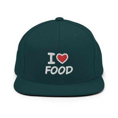 Gorra Snapback "I Love Food" - Abeto