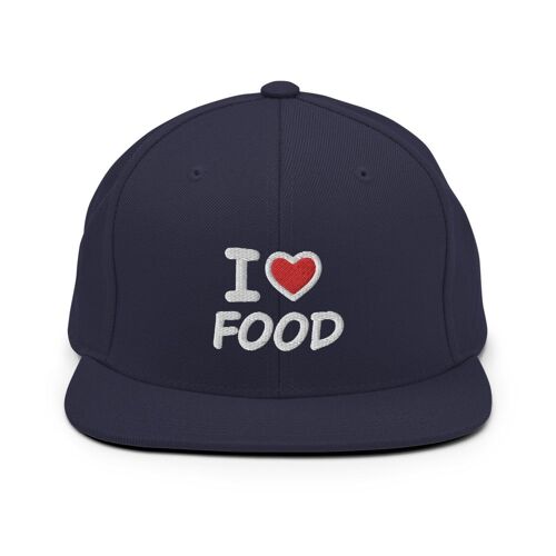 "I Love Food" Snapback-Cap - Navy