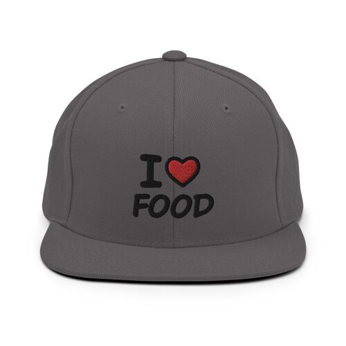 "I Love Food" Snapback-Cap - Dunkelgrau