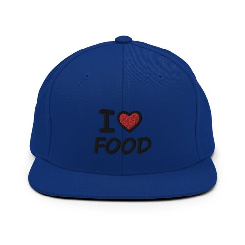 "I Love Food" Snapback-Cap - Königsblau