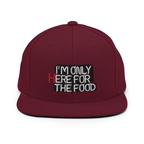 "I'm Only Here For The Food" Snapback-Cap - Kastanienbraun