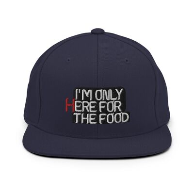 "I'm Only Here For The Food" Snapback Cap - Navy