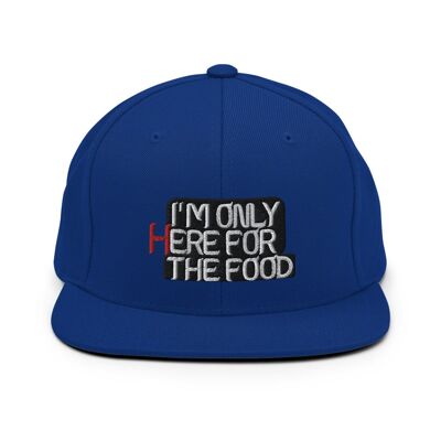 I'm Only Here For The Food Snapback Cap - Royal Blue