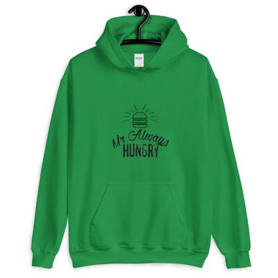 Sweat à capuche "Mr Always Hungry" - Vert Irlandais 2XL