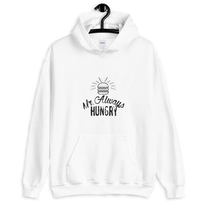 "Mr Always Hungry" Hoodie - White 2XL