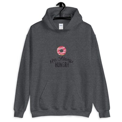 Sudadera con capucha "Mrs Always Hungry" - Dark Heather