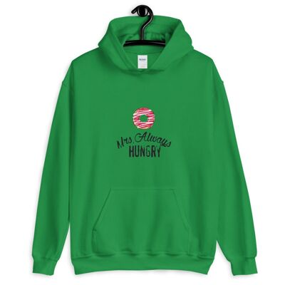 Sweat à Capuche "Mrs Always Hungry" - Vert Irlandais 2XL