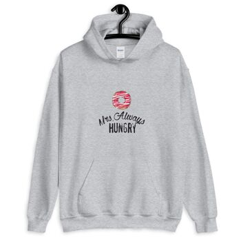 Sweat à capuche "Mrs Always Hungry" - Gris Sport 2XL 1