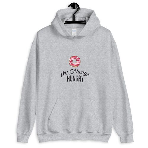 "Mrs Always Hungry" Hoodie - Sportgrau 4XL