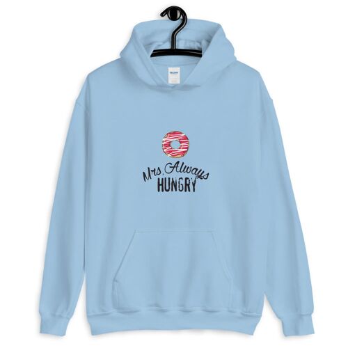 "Mrs Always Hungry" Hoodie - Hellblau