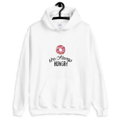 Sudadera con capucha "Mrs Always Hungry" - Blanco 2XL