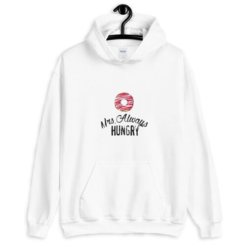 "Mrs Always Hungry" Hoodie - Weiß 4XL