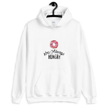 Sweat à capuche "Mrs Always Hungry" - Blanc 4XL 1