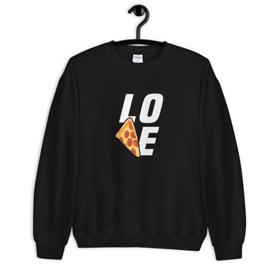 "Pizza Love" Sweater - Black 2XL