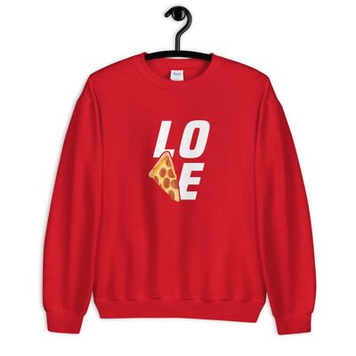 "Pizza Love" Pullover - Rot