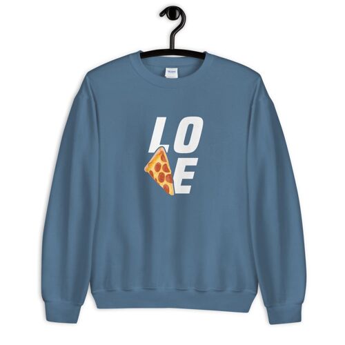 "Pizza Love" Pullover - Indigoblau